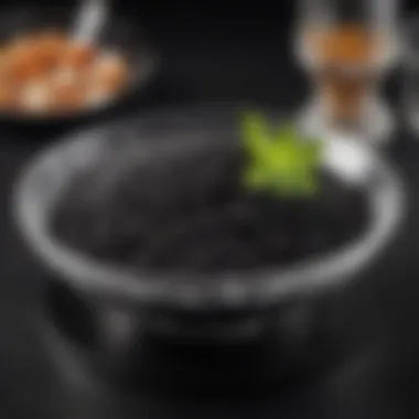 Luxurious black caviar displayed elegantly in a crystal bowl