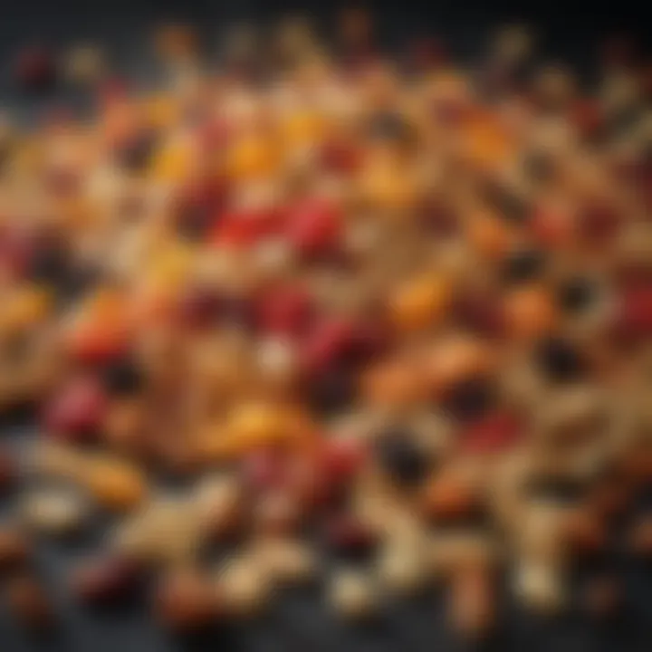 A vibrant assortment of dried fruits and nuts