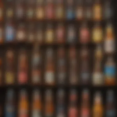 A close-up of various non-alcoholic beers showcasing different flavor profiles and colors.