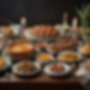 A Feast of Traditional Easter Dishes A table set with various Easter dishes, showcasing a feast of flavors and traditions.
