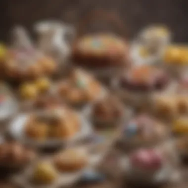 Sweet Treats of Easter Celebrations A selection of sweet treats prepared for Easter, highlighting festive culinary practices.