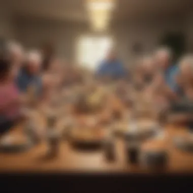 An office farewell party featuring funny retirement cups as gifts