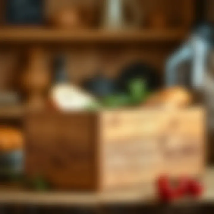 Artisanal wooden bread box showcasing natural grain patterns