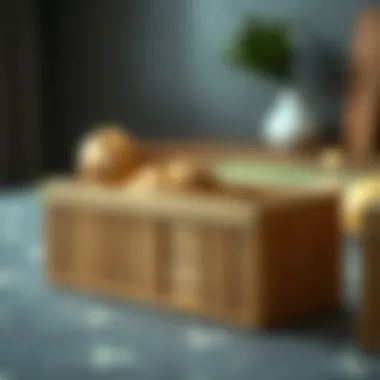 Stylish bamboo bread box featuring a minimalist design