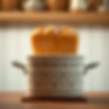 Vintage ceramic bread box with intricate patterns and a nostalgic charm