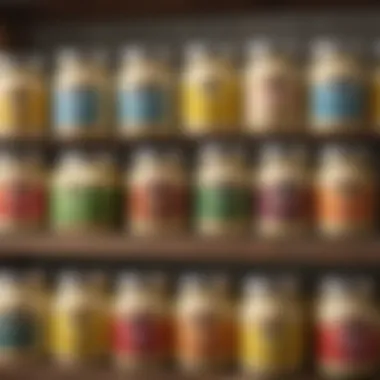 A variety of vegan mayonnaise jars on a shelf