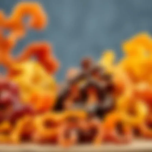 A vibrant assortment of vegan rinds showcasing different flavors and textures.