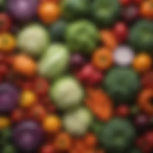 A vibrant assortment of fresh vegetables showcasing their colors and textures