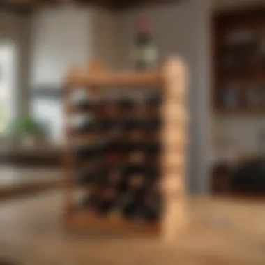 Personalized wooden wine rack in a cozy setting