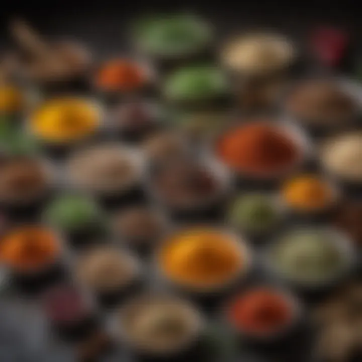 An assortment of spices and herbs used in zero sugar cooking