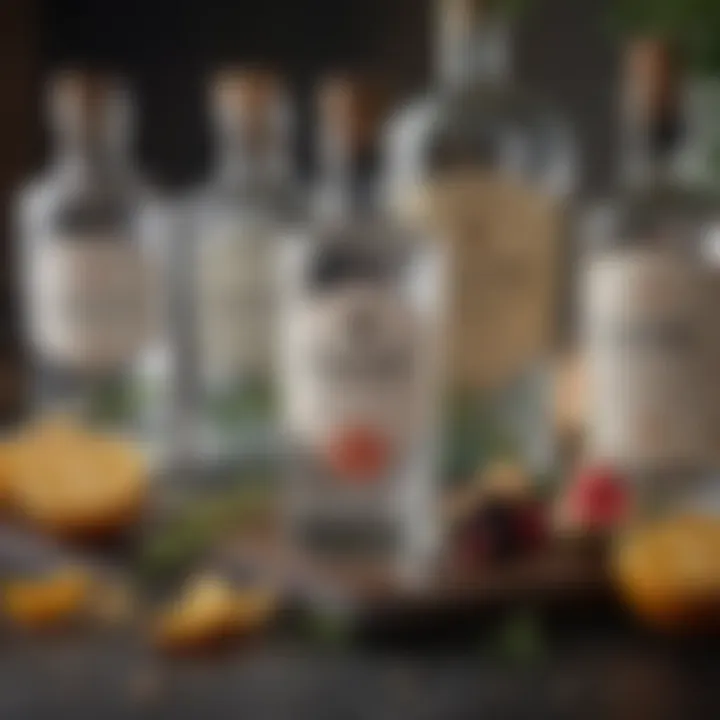 An assortment of gin ingredients laid out artistically