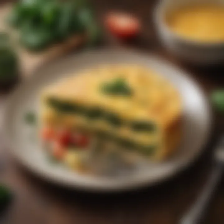 Oven-baked omelet with spinach and cheese