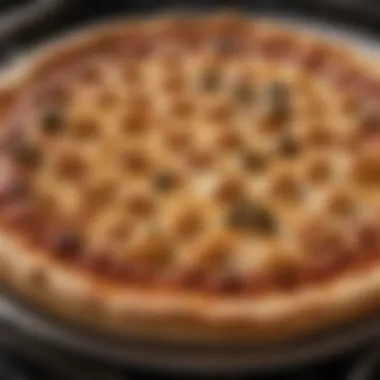 Golden Brown Perfection: Baked Pizza A perfectly baked pizza emerging from the oven