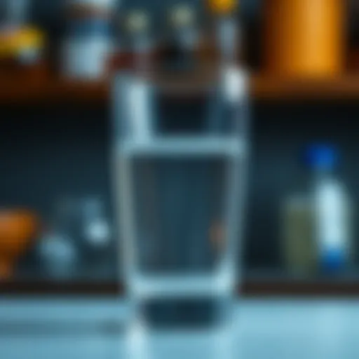 Crystal-clear glass of filtered water