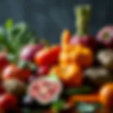 Vibrant assortment of immunity-boosting fruits and vegetables