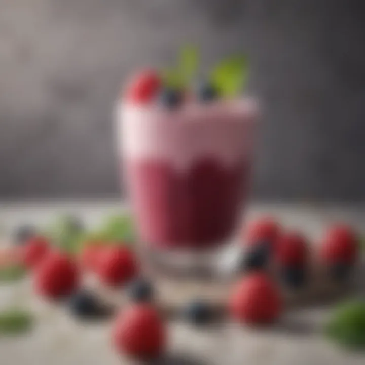 A refreshing smoothie made with berries and yogurt