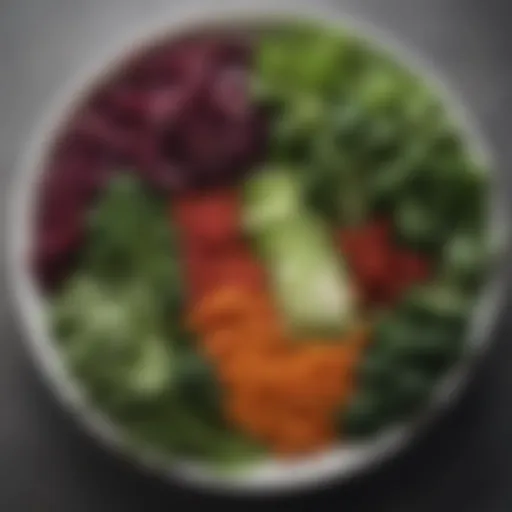 A vibrant plate featuring leafy greens and colorful vegetables