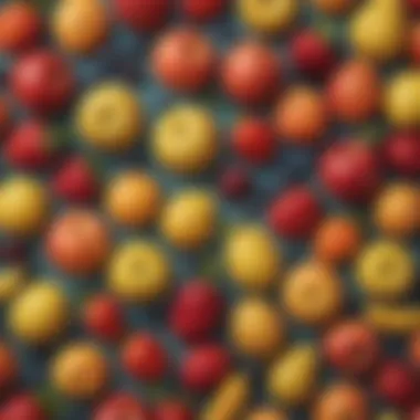 Fiber-Rich Fruits for Digestive Health A vibrant display of various colorful fruits rich in fiber.