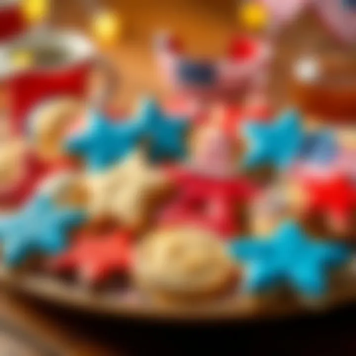 A Festive Platter of Fourth of July Cookies Colorful Fourth of July cookie platter adorned with patriotic decorations