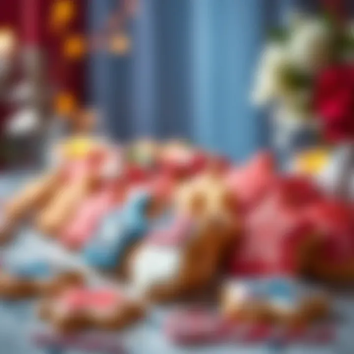 Elegant Display for Fourth of July Celebrations An elegant display of Fourth of July cookies arranged for a festive gathering