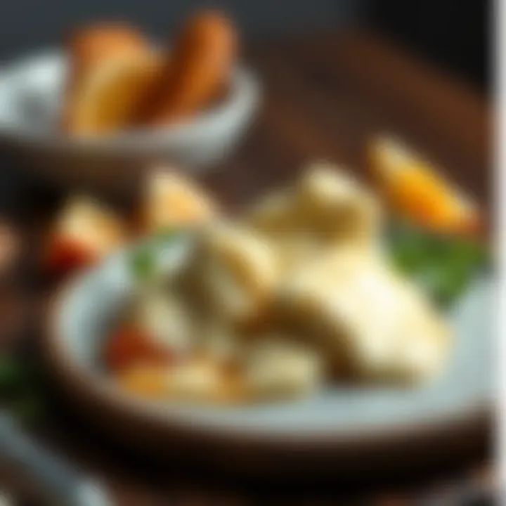 Culinary Dish Featuring Melted Mozzarella Cheese A beautifully plated dish featuring melted mozzarella cheese, highlighting its culinary versatility