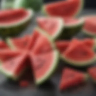 Sliced watermelon showcasing the fresh rind ready for preservation