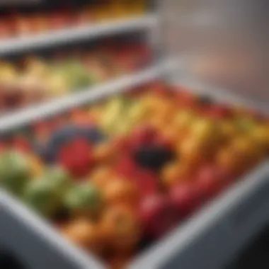 Fruits in Order Fruits organized in a refrigerator drawer