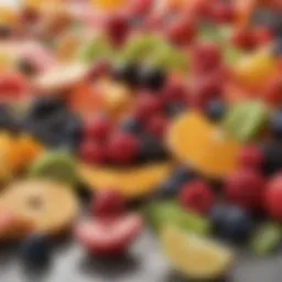 Vibrant assortment of natural fruits ready for snack preparation