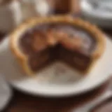 A beautifully plated Derby pie with a rich chocolate filling