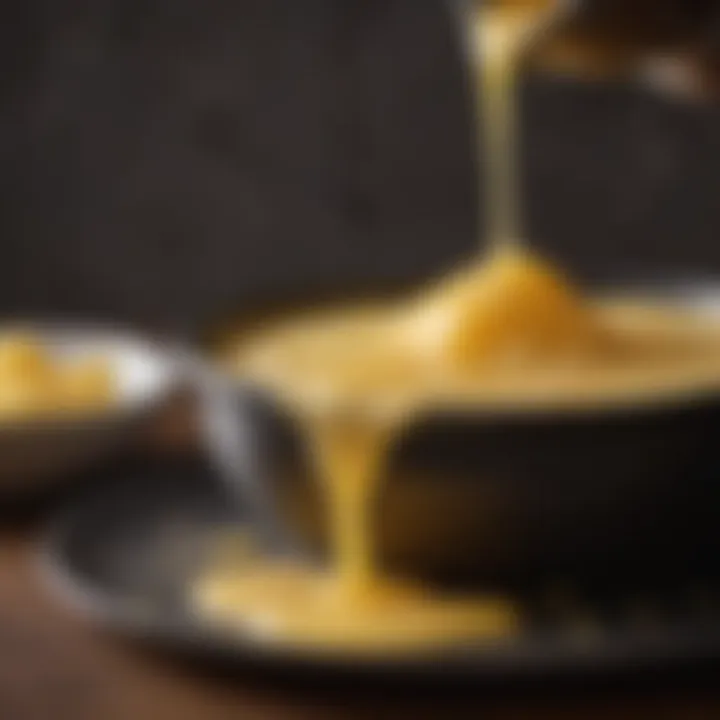 A close-up of ghee butter melting atop a warm dish