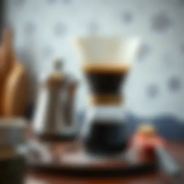 Sophisticated Pour-Over Coffee Equipment Elegant pour-over coffee setup with kettle