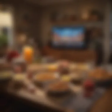 A cozy setup for a movie night experience