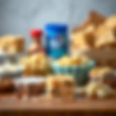 Ingredients for Gluten Free Rice Krispie Bars Ingredients laid out for making gluten free rice krispie bars.