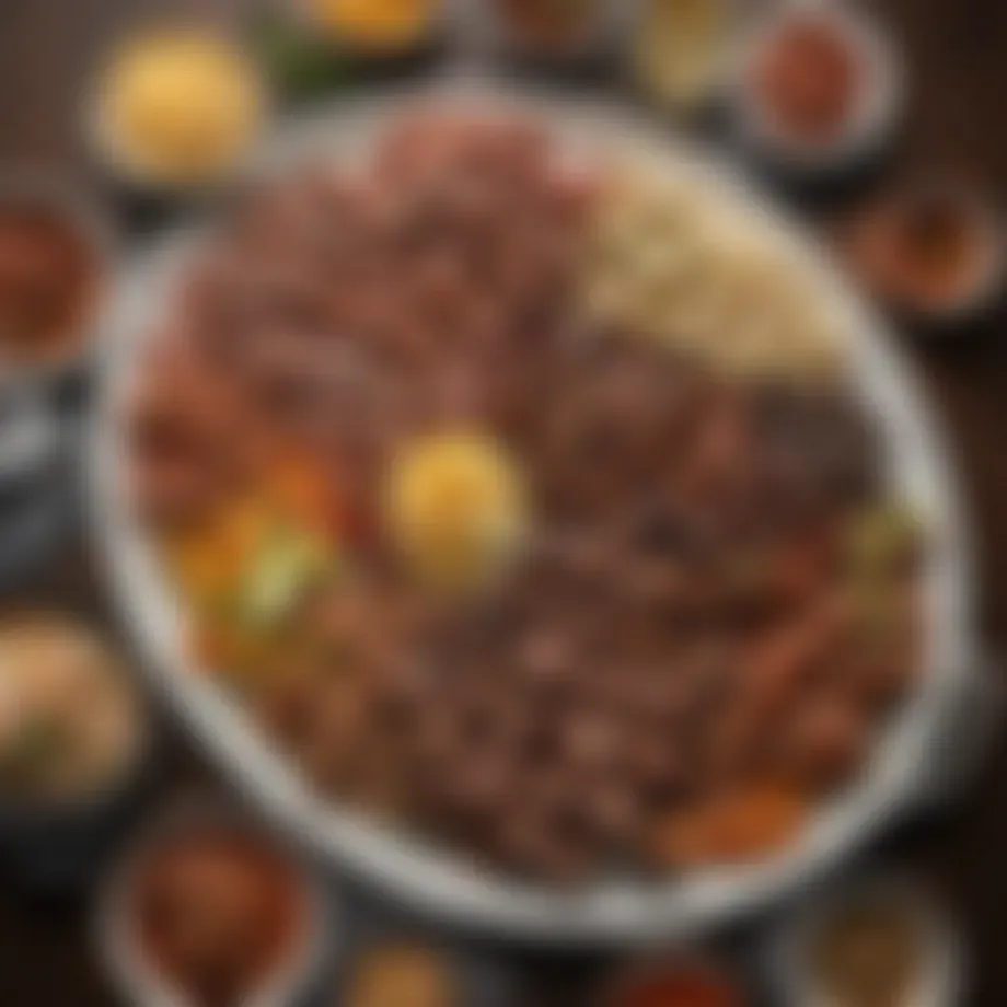 A platter showcasing a variety of barbecue styles from around the country