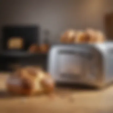 Gourmet bread selection next to a high-end toaster