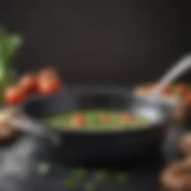 Durable Non-Stick Surface of GreenPan Close-up of the non-stick surface of a GreenPan saucepan, highlighting its durability