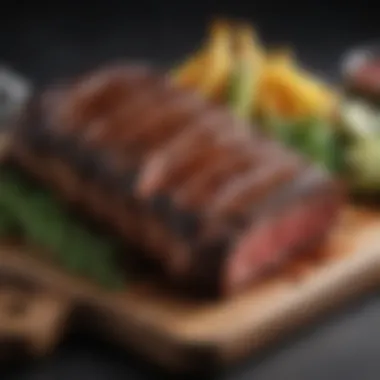 A perfectly grilled beef rib with a rich, smoky glaze.