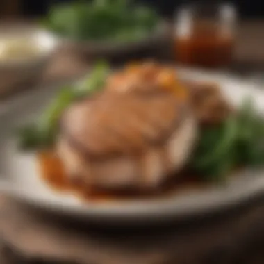 Garnished ranch pork chops ready to serve