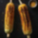 Freshly grilled corn on the cob with charred edges and vibrant colors