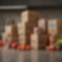 Variety of grocery delivery boxes