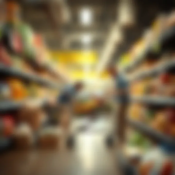 Evolution of Grocery Shopping Practices Historical grocery shopping techniques depicted in a collage