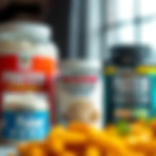 Variety of protein powder types in containers