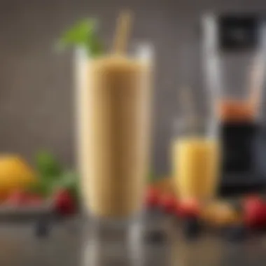 Delicious Smoothie Made with the Blender Smoothie being poured from the blender