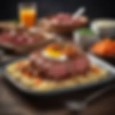 Versatile Meat Alternatives An elegant display of meat alternatives, highlighting their versatility in breakfast dishes.