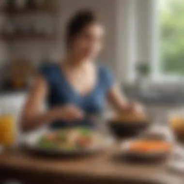 A customer enjoying a healthy meal at home