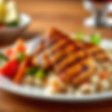 Grilled chicken breast with vibrant vegetables