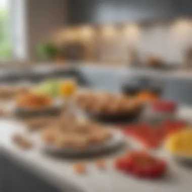 Healthy Snack Choices in a Chic Kitchen Healthy snack options in a modern kitchen setting