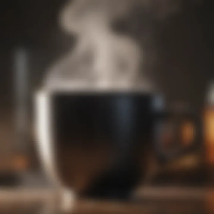 Close-up of a heated cup with steam rising