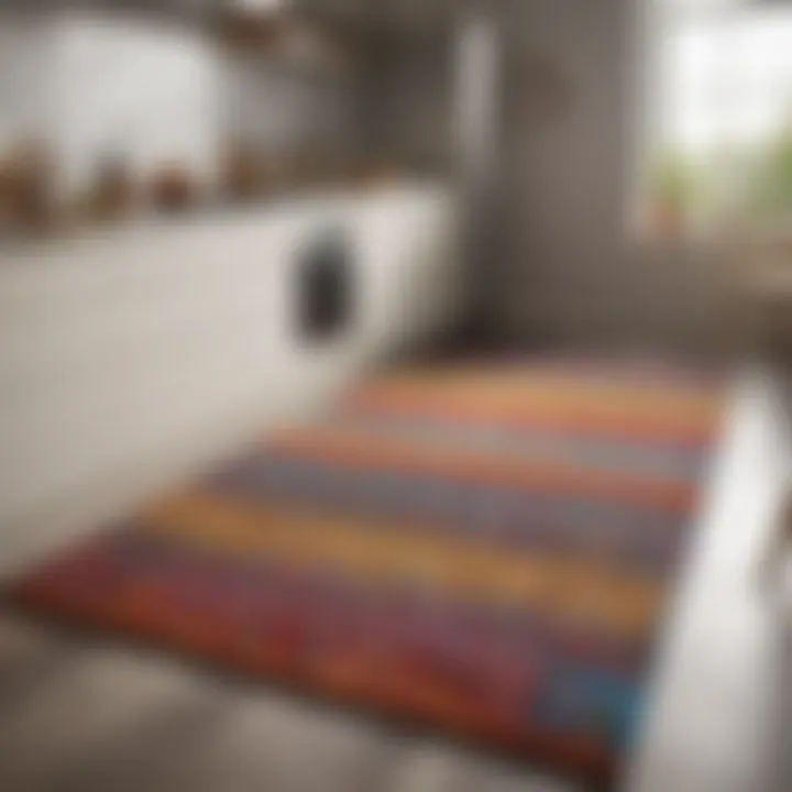 Colorful Hebe Kitchen Rug complementing kitchen decor