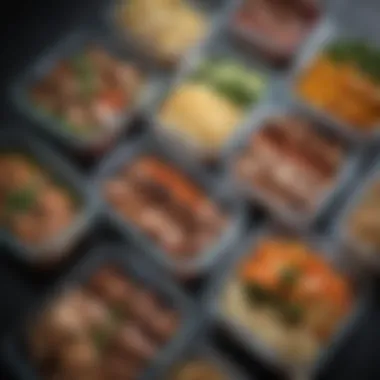 A neatly organized meal prep container with assorted meals